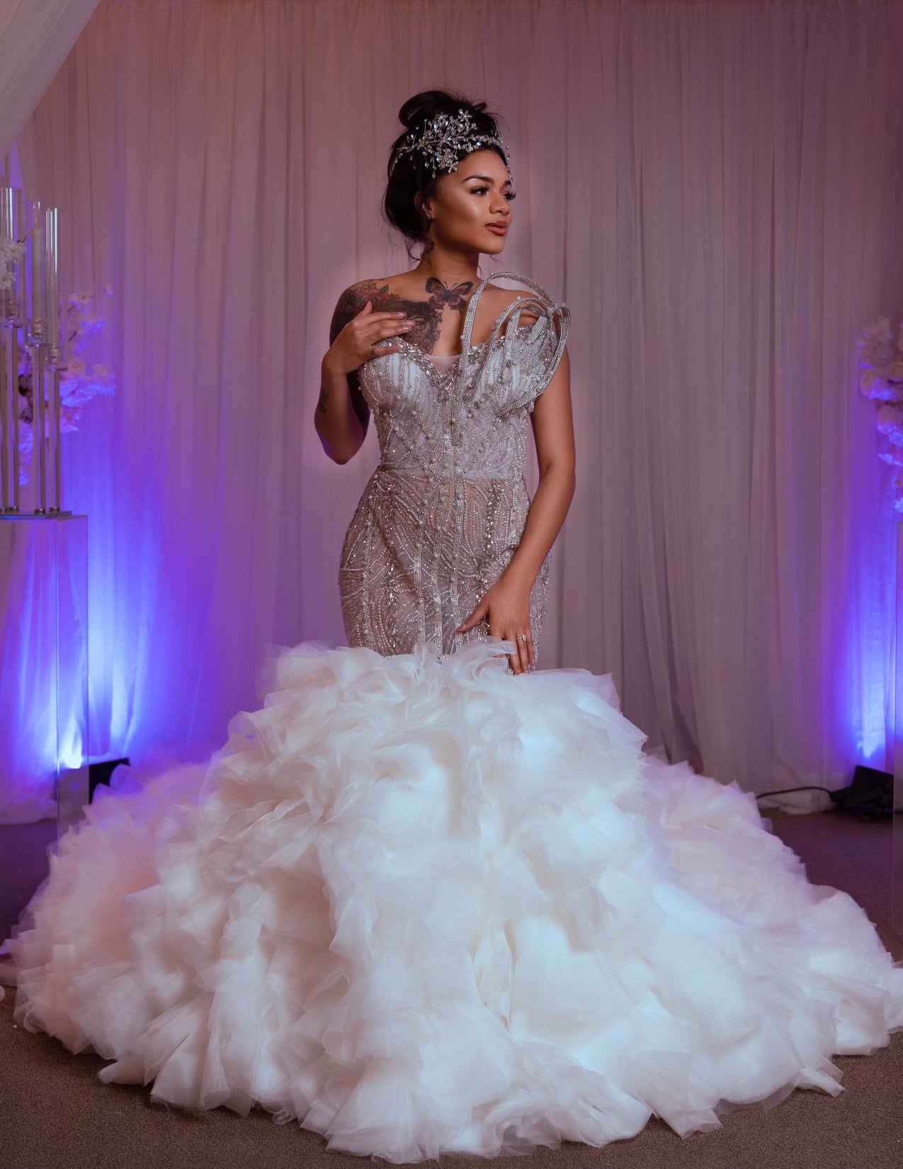 Miss Behave Detachable Ruffles Wedding Dress