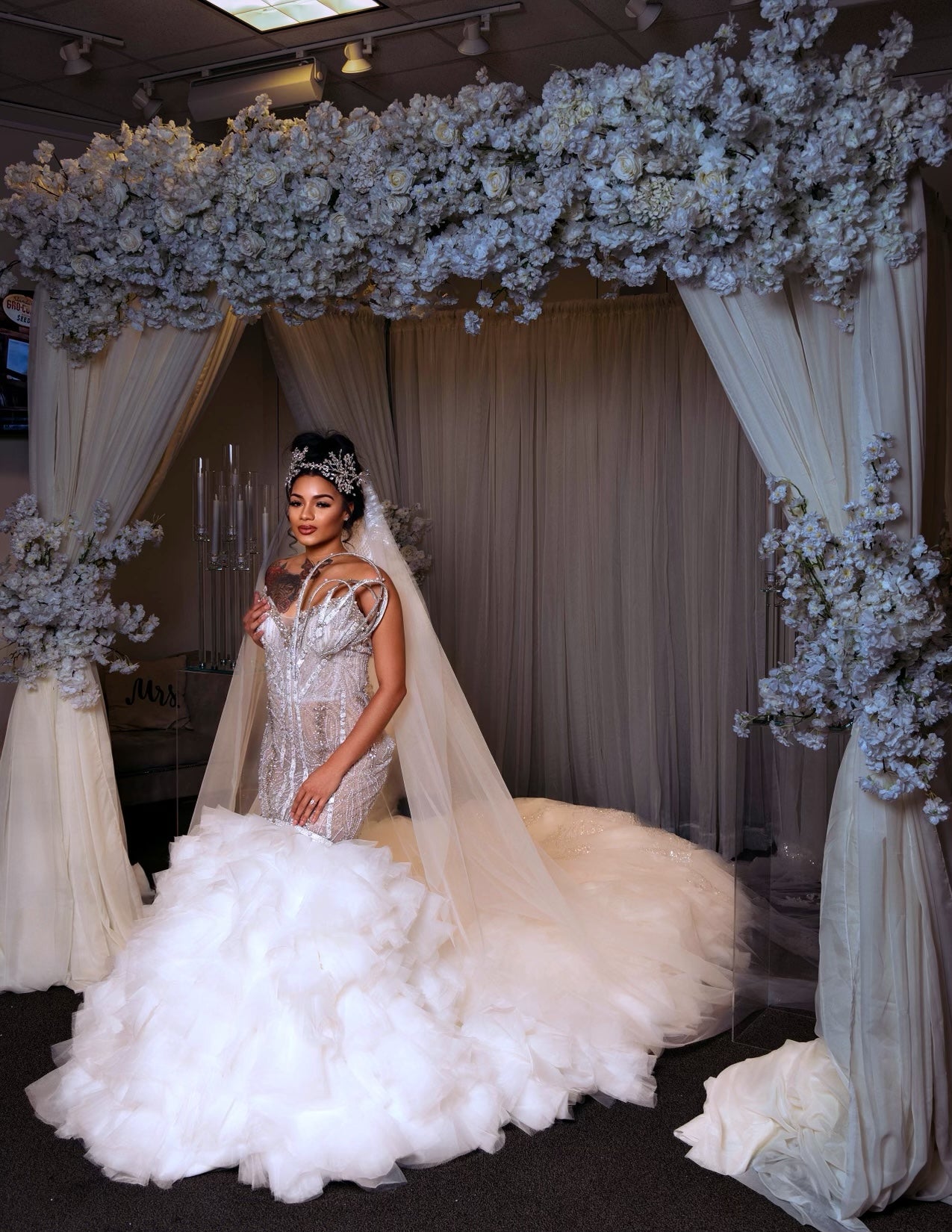 Miss Behave Detachable Ruffles Wedding Dress