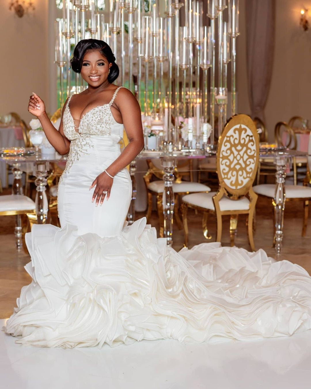 Stephanie Williams Ruffles Wedding Dress Elarose Sweet Weddings All