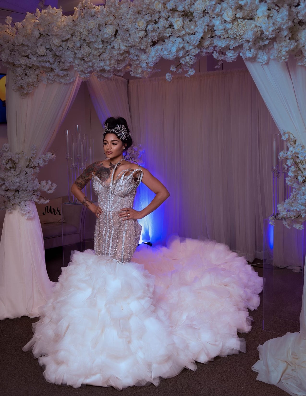 Miss Behave Detachable Ruffles Wedding Dress