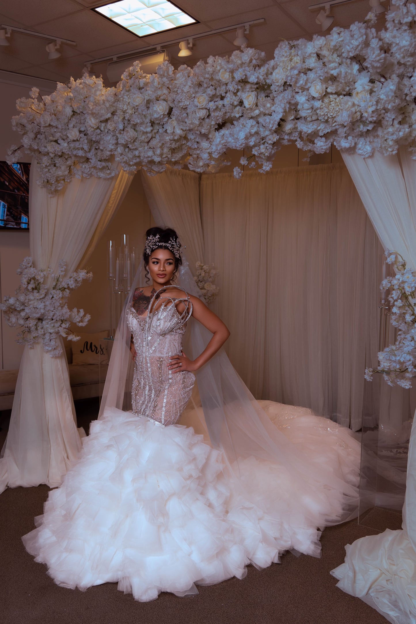 Miss Behave Detachable Ruffles Wedding Dress