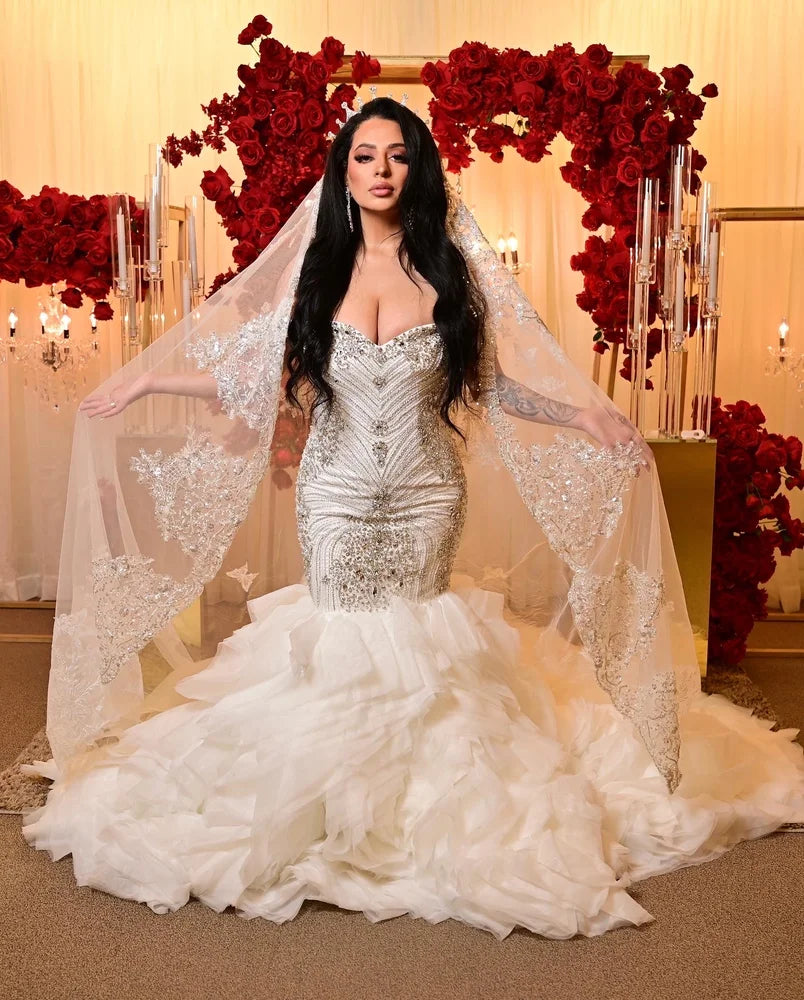 Rose EldaDah Swarovski Ruffles Wedding Dress