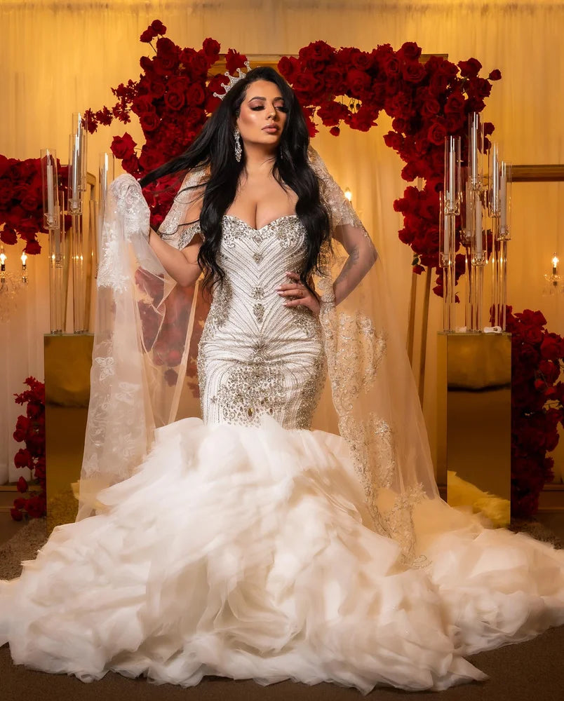 Rose EldaDah Swarovski Ruffles Wedding Dress